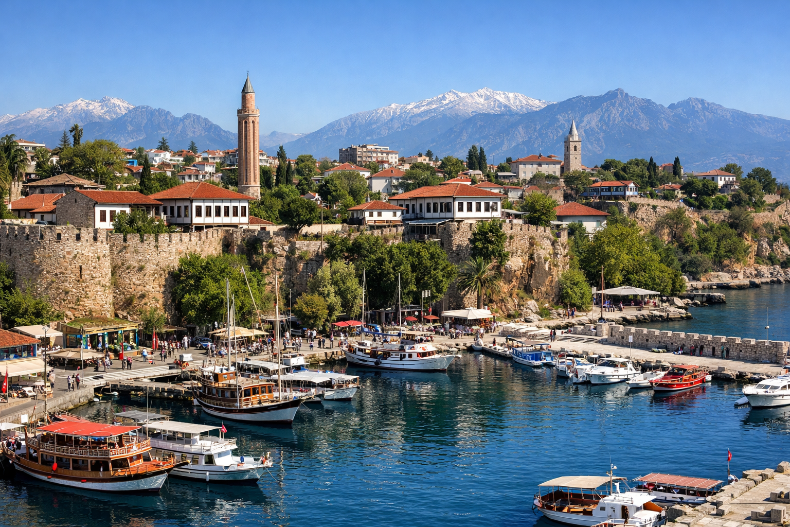 Antalya Kaleici ve deniz gorunumu